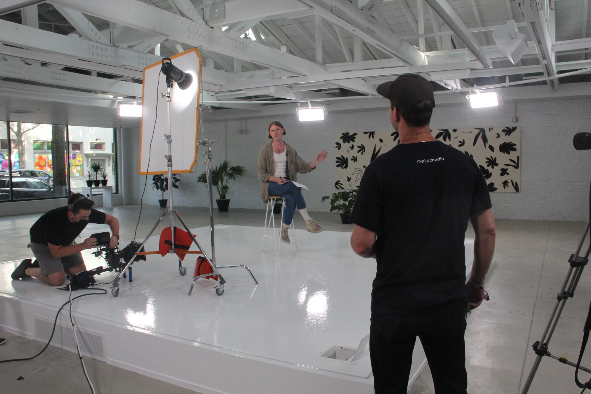 The set used while videoing bands
