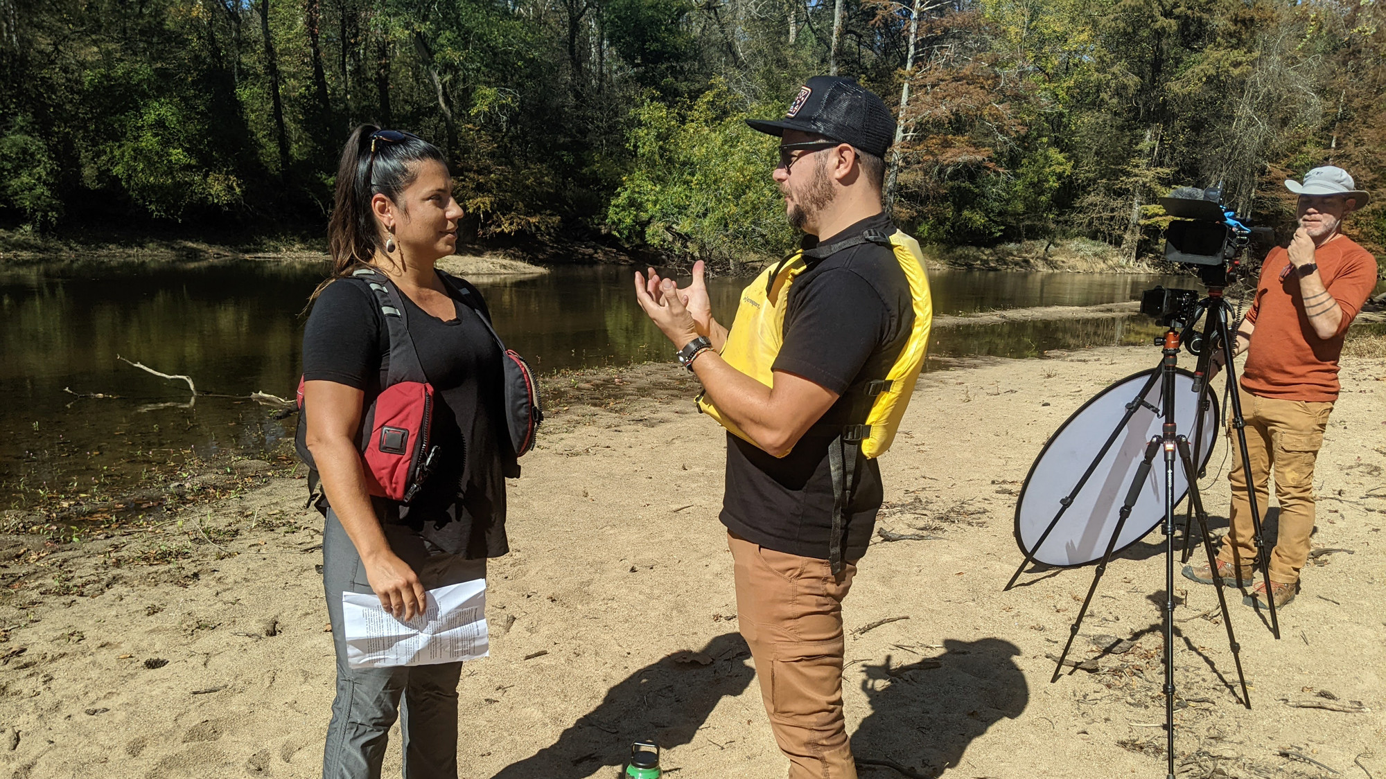 Beth talking to a Sierra Club Member