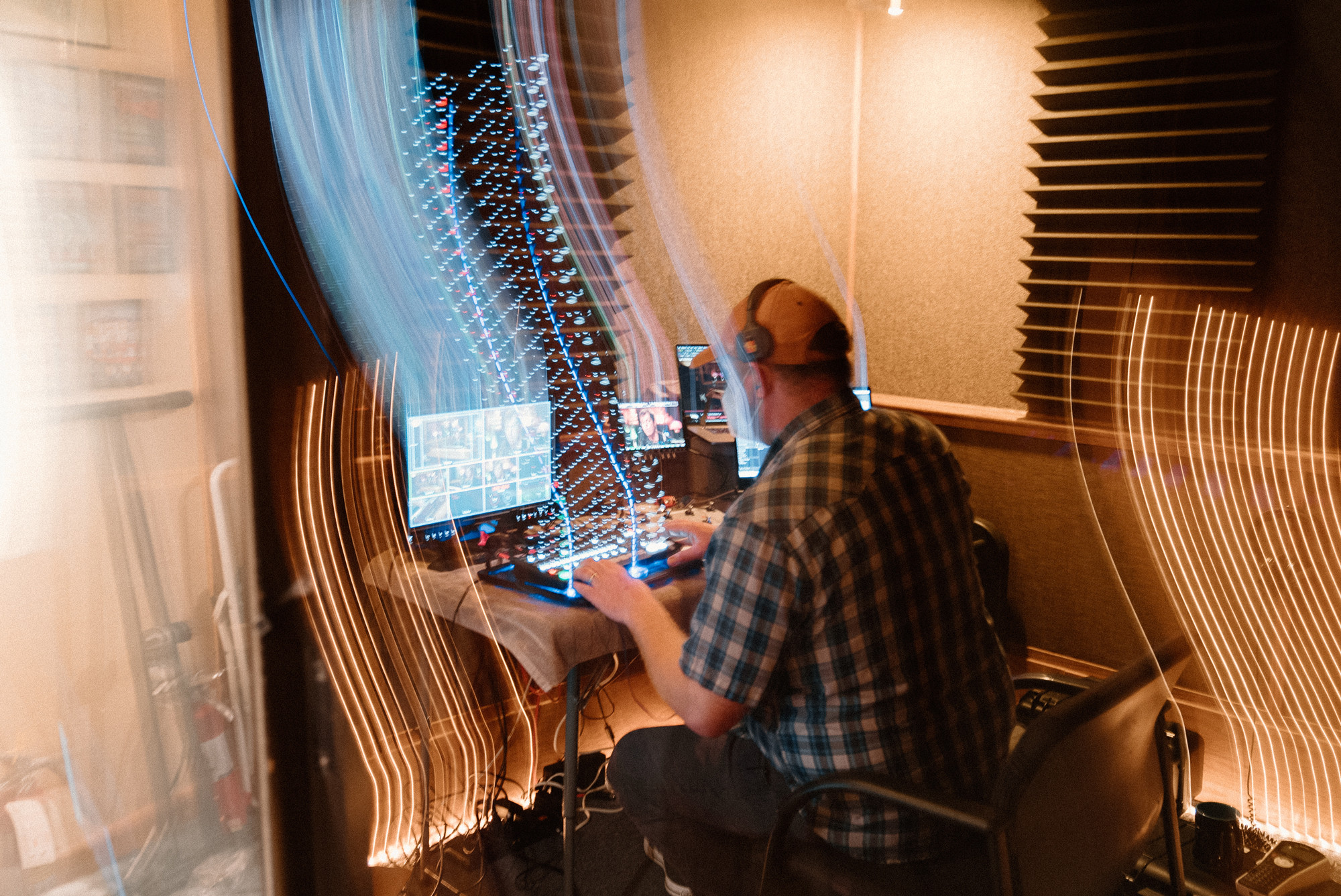 Behind the scenes with the production team live switching between shots.