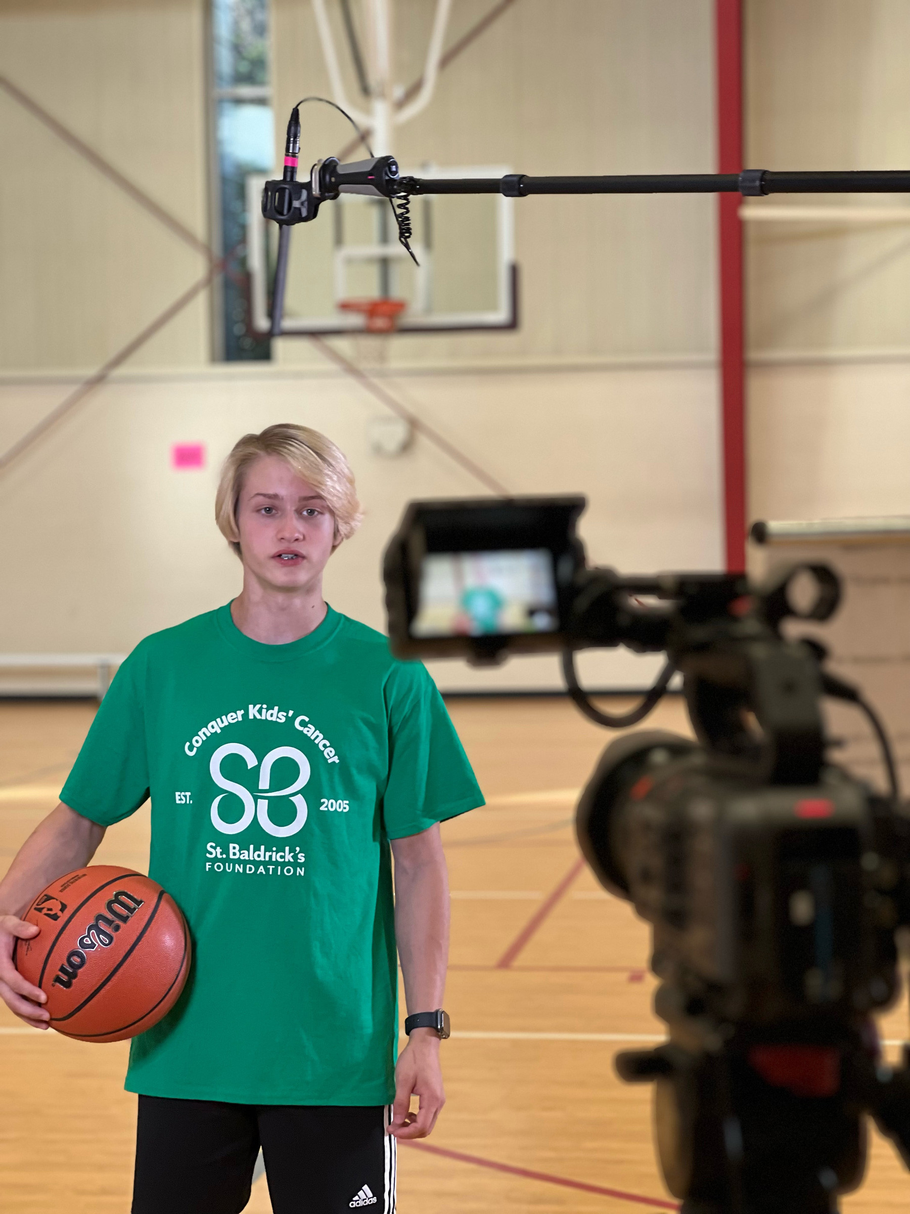 Oliver Gant standing on a basketball court