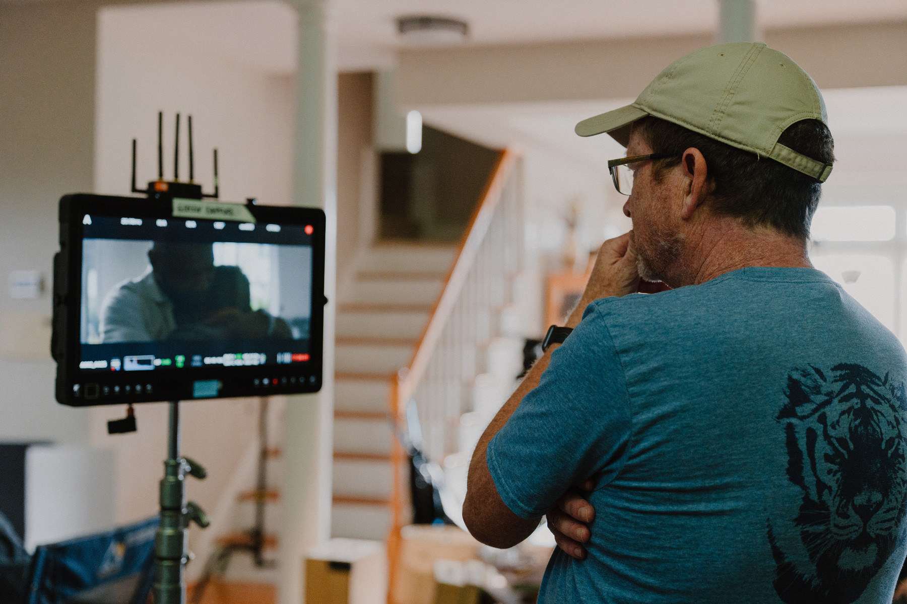 Director looking onward at a scene