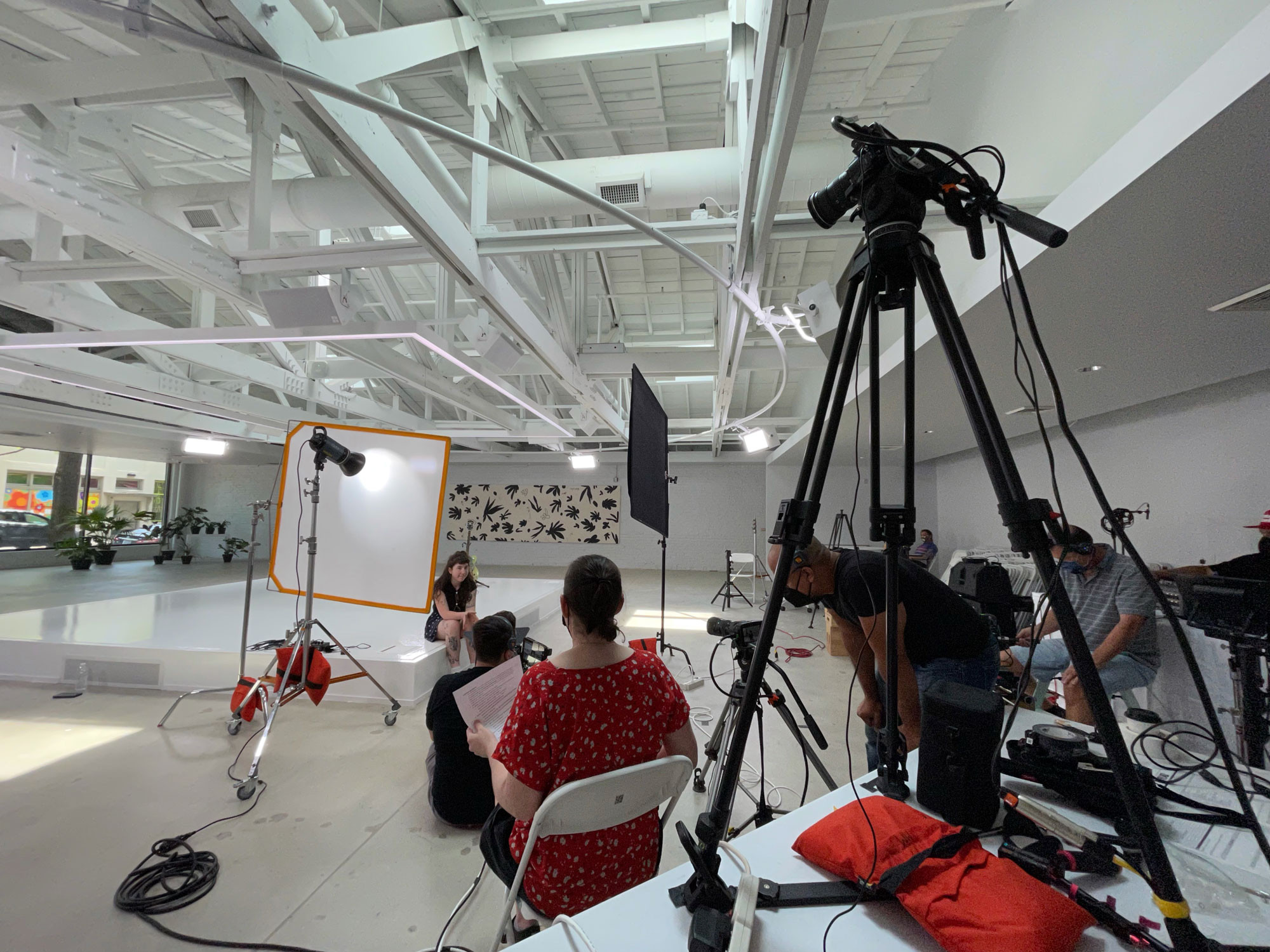 The production crew filming for Hopscotch Music Festival