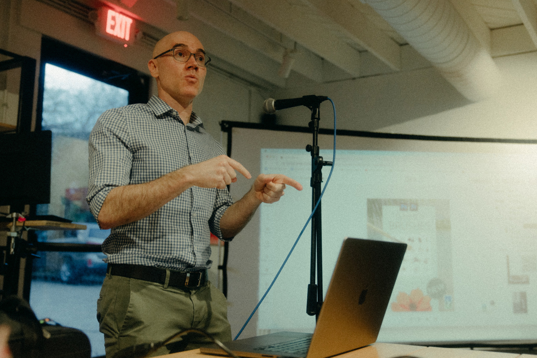 Kyle Webster presenting the new Adobe tool.