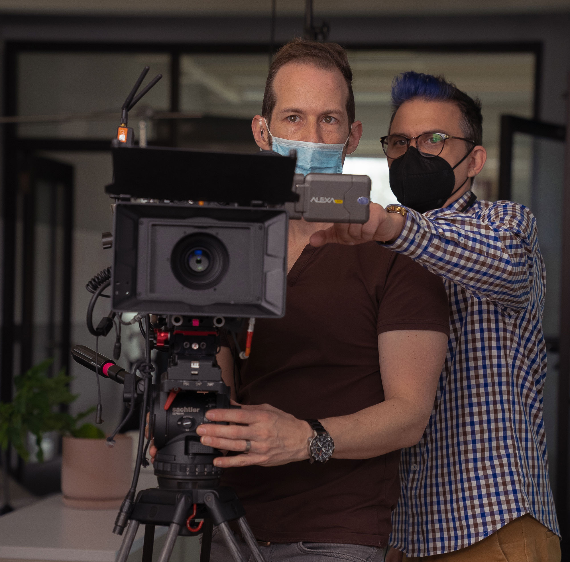 The Myriad crew filming a video